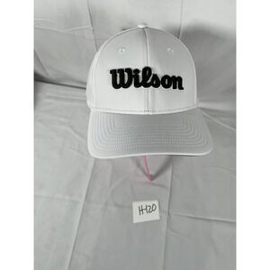 NWT‎ Wilson Tour Flat Brim Hat, White (Adjustable) Cap Embroidered Wilson Golf